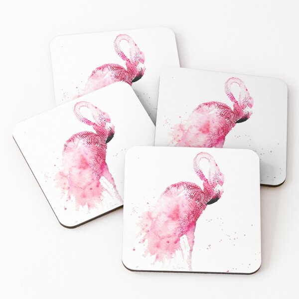 Artikelvorschau, Atemberaubender rosa Flamingo „Felicity“ in Aquarell entworfen und verkauft von Sam Morton - Heart Art.