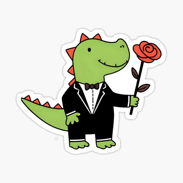 Item preview, Dinosaure avec rose designed and sold by JojoDreamscape.