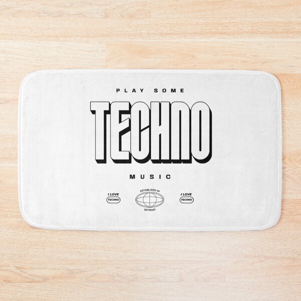 Item preview, TECHNO  - Play Some Logo (White) designed and sold by Discothreadz.