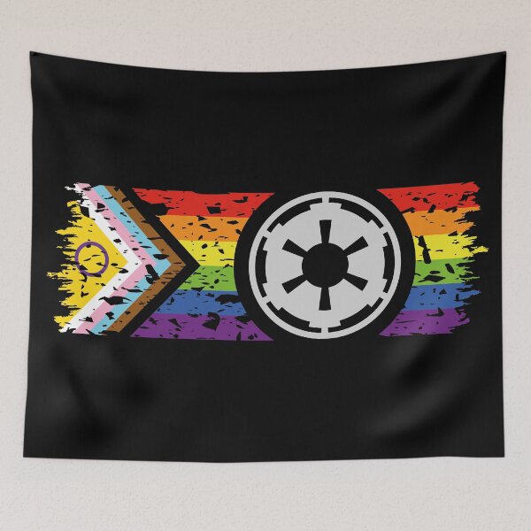 Item preview, Star Pride - Empire on Distressed Inclusive Progress Pride Flag (Dark) designed and sold by Ampersand Creations.