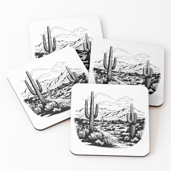 Item preview, Sonoran Desert Arizona Arid Region Saguaro Cactus Cholla Dry Sand   designed and sold by inkoutninja.