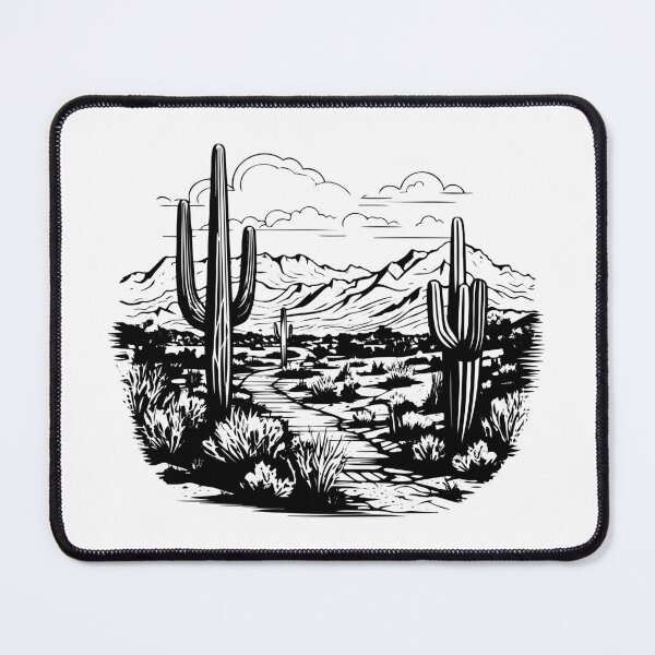 Item preview, Sonoran Desert Arizona Arid Region Saguaro Cactus Cholla Dry Sand   designed and sold by inkoutninja.