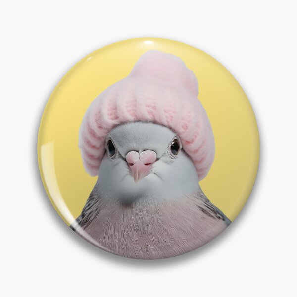 Item preview, Cozy Dove Wearing Pink Winter Hat Trendy Animal Fashion Artwork designed and sold by LazyOwlStore.