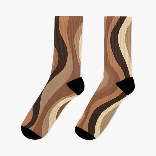 Item preview, Retro Wavy Stripe Pattern – Mid Century Modern,  Boho Abstract Swirl brown, designed and sold by Prints and Lifestyle.