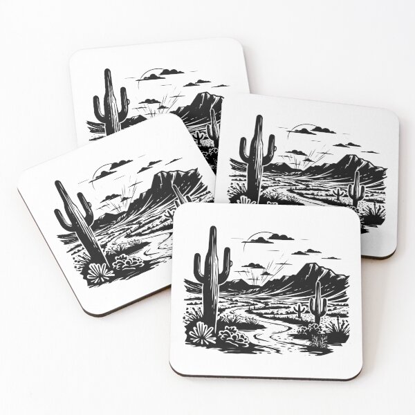Item preview, Sonoran Desert Arizona Arid Region Saguaro Cactus Cholla Dry Sand   designed and sold by inkoutninja.