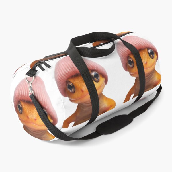 Item preview, Cozy Eastern Newt Wearing Pink Winter Hat Trendy Animal Fashion Artwork designed and sold by LazyOwlStore.