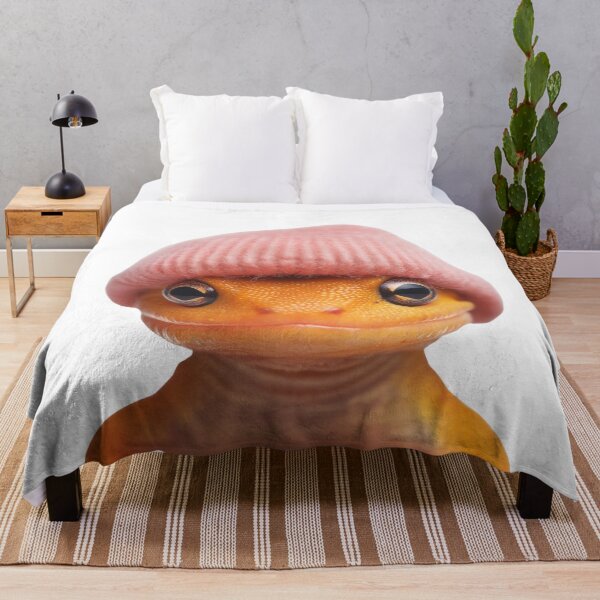 Item preview, Cozy Eastern Newt Wearing Pink Winter Hat Trendy Animal Fashion Artwork designed and sold by LazyOwlStore.