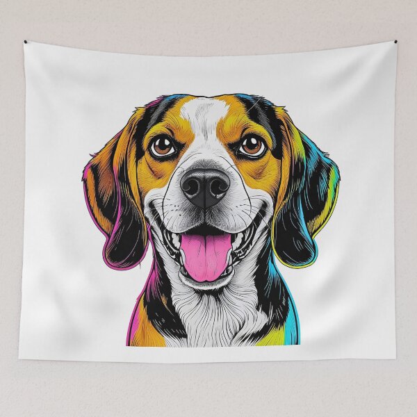 Aperçu de l'œuvre Visage de Beagle néon – Design artistique audacieux et coloré créée et vendue par Fredster1966.