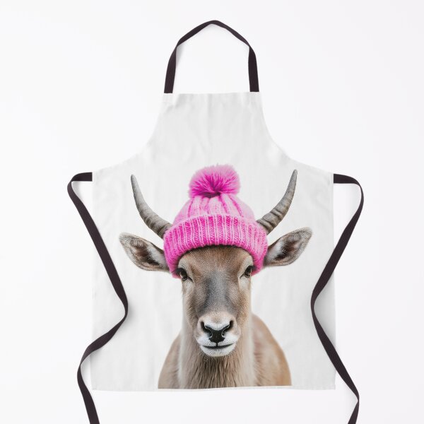 Artikelvorschau, Gemütliches Eland mit rosa Wintermütze, trendiges Tiermode-Kunstwerk entworfen und verkauft von LazyOwlStore.