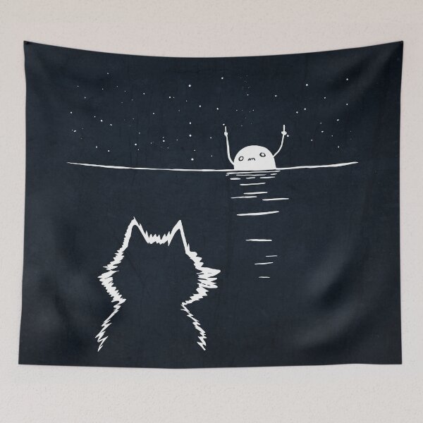 Item preview, Cat and Moon designed and sold by tabemisa.