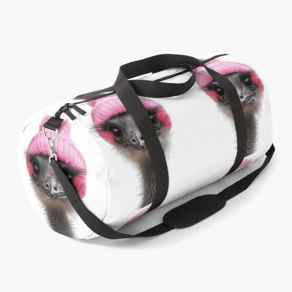 Item preview, Cozy Emu Wearing Pink Winter Hat Trendy Animal Fashion Artwork designed and sold by LazyOwlStore.