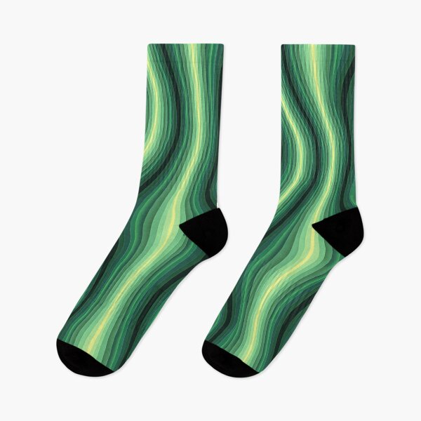 Item preview, Retro Wavy Stripe Pattern – Mid Century Modern,  Boho Abstract Emerald Green designed and sold by Prints and Lifestyle.