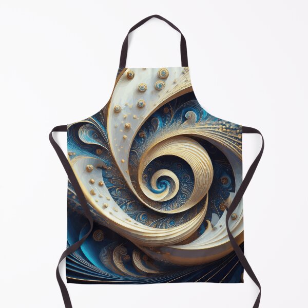 Item preview, Abstract Spiral  Blue, Gold and White 171 designed and sold by Vicky Brago-Mitchell®.