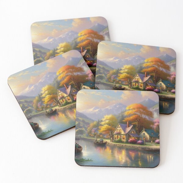 Item preview, Canal Reflections: A Village Painting designed and sold by BlareBlare.