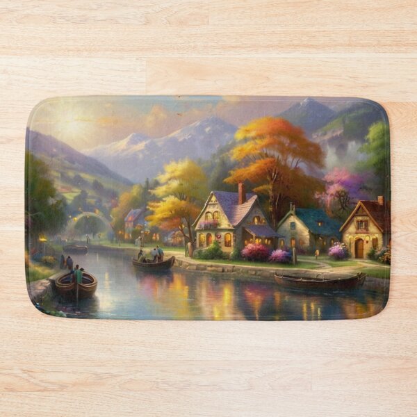 Item preview, Canal Reflections: A Village Painting designed and sold by BlareBlare.