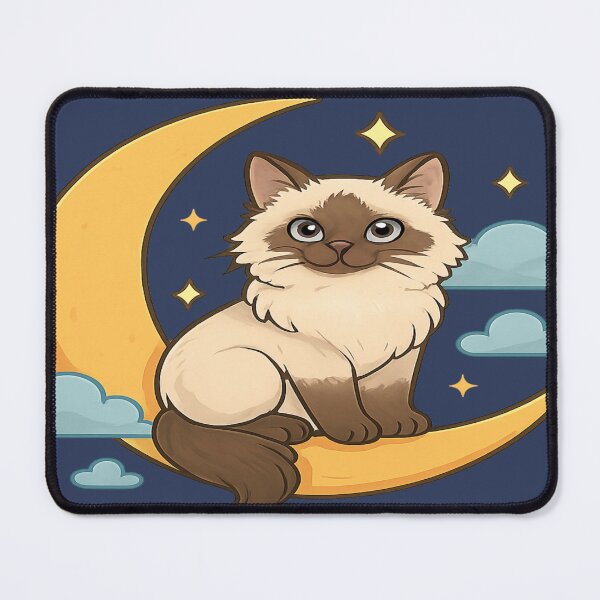 Item preview, Birman Cat on a Crescent Moon designed and sold by Brontox.