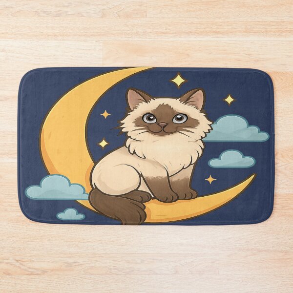 Item preview, Birman Cat on a Crescent Moon designed and sold by Brontox.