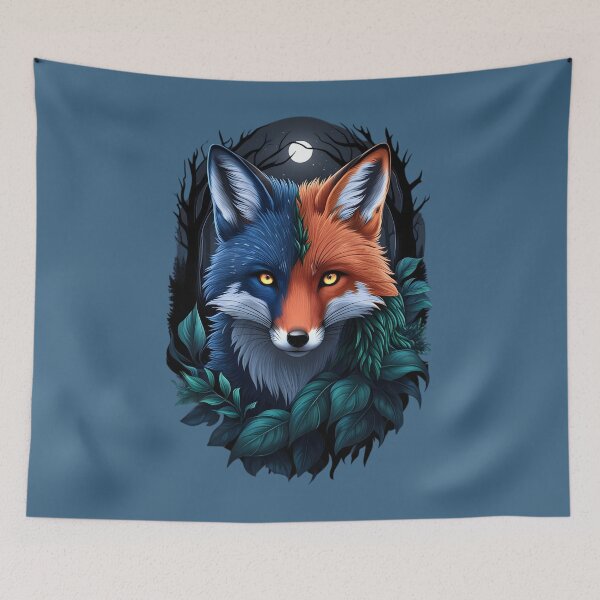 Item preview, Dual Nature – Magic Fox in Moonlight Forest designed and sold by gardenfantasy.