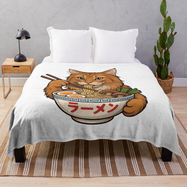 Item preview, Maine Coon Cat Eating Ramen designed and sold by Roman-Designer.