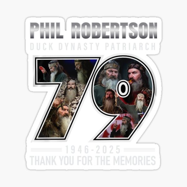 Vista previa del artículo con la obra «Phil Robertson Duck Dynasty 1946-2025 Gracias por los recuerdos», diseñado y vendido por tessaaxx.