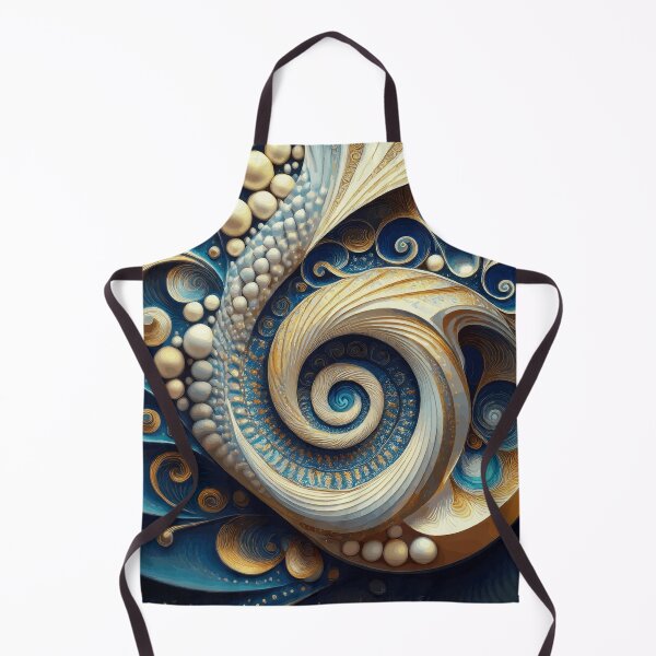 Item preview, Abstract Spiral Blue, Gold and White 170 designed and sold by Vicky Brago-Mitchell®.