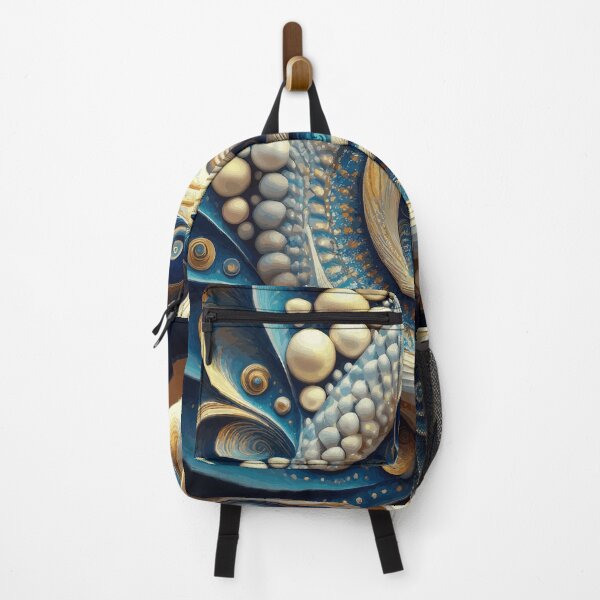 Item preview, Abstract Spiral Blue, Gold and White 170 designed and sold by Vicky Brago-Mitchell®.