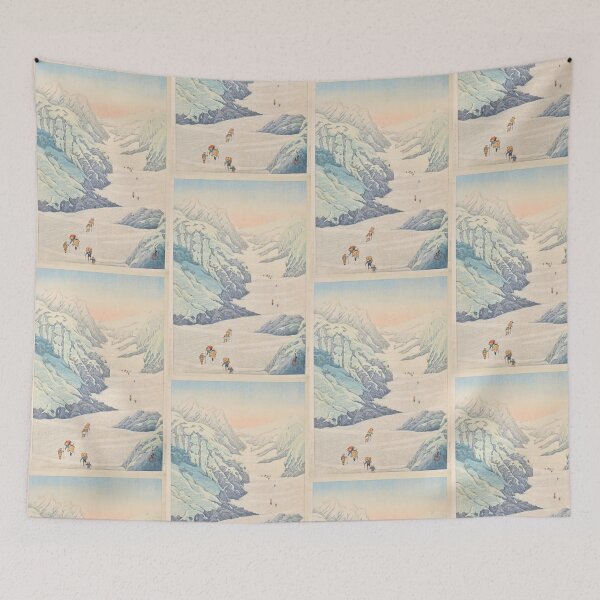 Item preview, Shirouma no Sekkei (Snow Valley of Mount Shirouma) by Hasui Kawase | Japanese Snowy Mountain Poster | Japandi Nature Print designed and sold by artofuniverse.