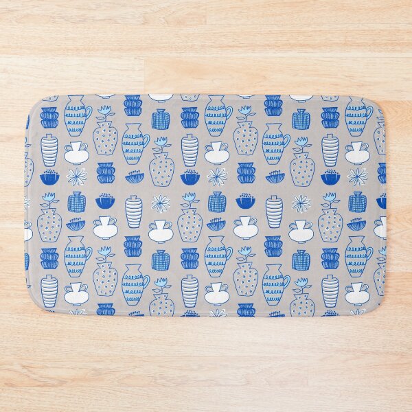 Item preview, Blue Vases Decorative Art Pattern designed and sold by mintmono-studio.