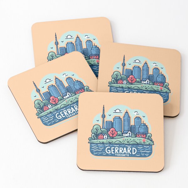 Item preview,  Gerrard Toronto Canada Watercolor Minimalist Cityscape Sticker,  designed and sold by PaintMeWorld.