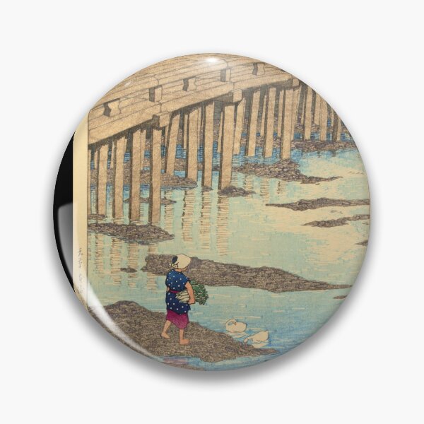 Item preview, Gion Bridge in Hondo, Amakusa by Hasui Kawase | Japanese Bridge Poster | Japandi Historical Landscape Art designed and sold by artofuniverse.