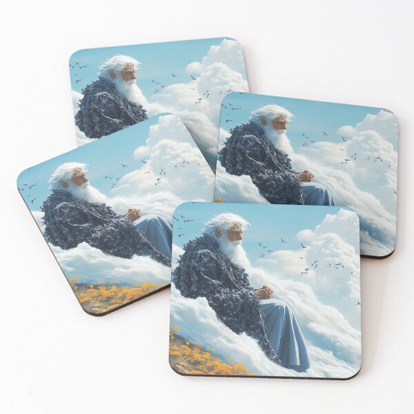 Item preview, Meditative Sky Elder – Surreal Fantasy Art on Clouds and Mountainside designed and sold by Art of Ngu.