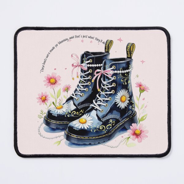 Item preview, "Chic Daisy Combat Boots Artwork | Floral Print Doc Martens Illustration | Unique Fashion Footwear Design" designed and sold by Frame of Mind .