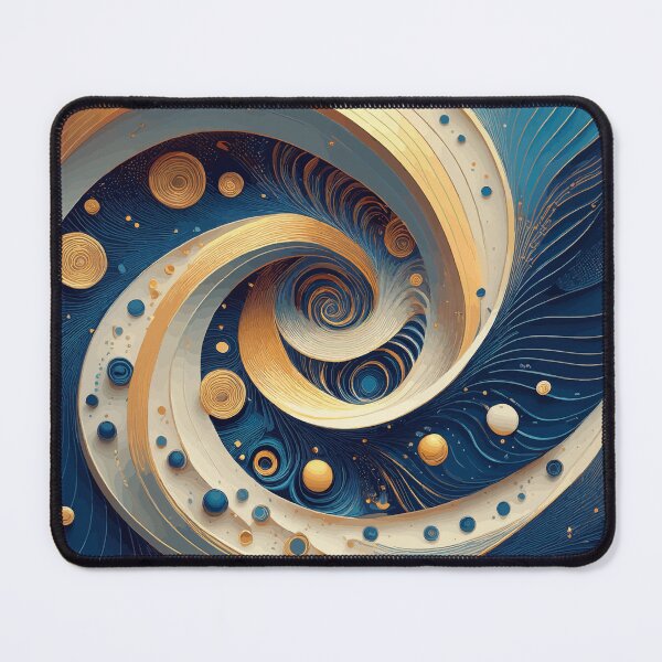 Item preview, Abstract Spiral  Blue and Gold 169 designed and sold by Vicky Brago-Mitchell®.