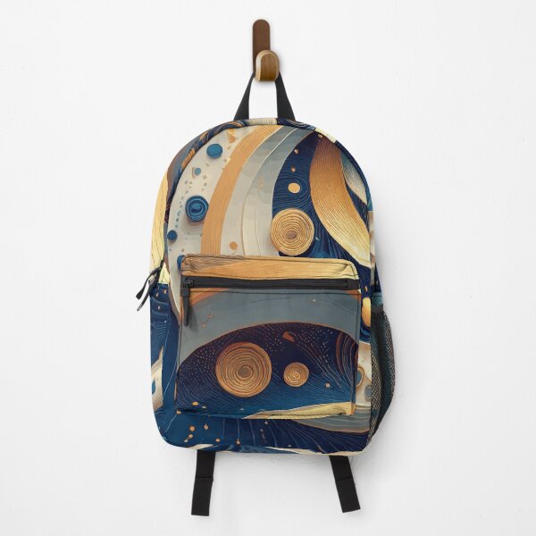 Item preview, Abstract Spiral  Blue and Gold 169 designed and sold by Vicky Brago-Mitchell®.