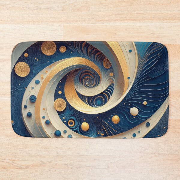 Item preview, Abstract Spiral  Blue and Gold 169 designed and sold by Vicky Brago-Mitchell®.
