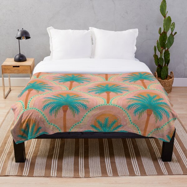 Item preview, Retro Palm Dream: vibraciones de atardecer con un toque de pintura a mano (escala más grande) designed and sold by wild.geranium.design.