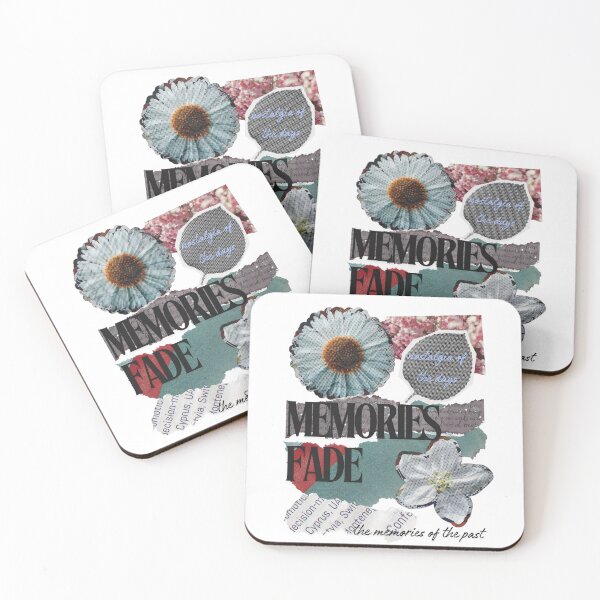 Item preview, Memories Fade – Vintage Flowers & Text Collage designed and sold by mintmono-studio.