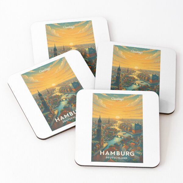 Item preview, Sky View HAMBURG Germany - Harbor glow in the sunset designed and sold by Earth Celebration Designs.