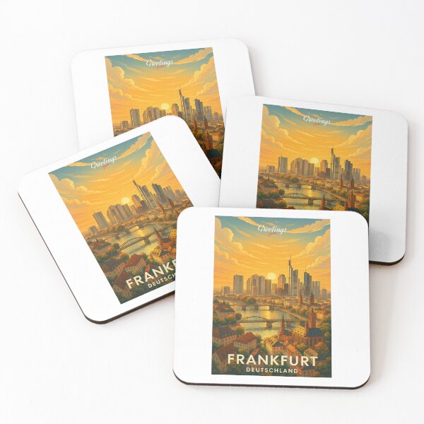 Item preview, Sky View FRANKFURT Germany - Mainhattan at sunset designed and sold by Earth Celebration Designs.