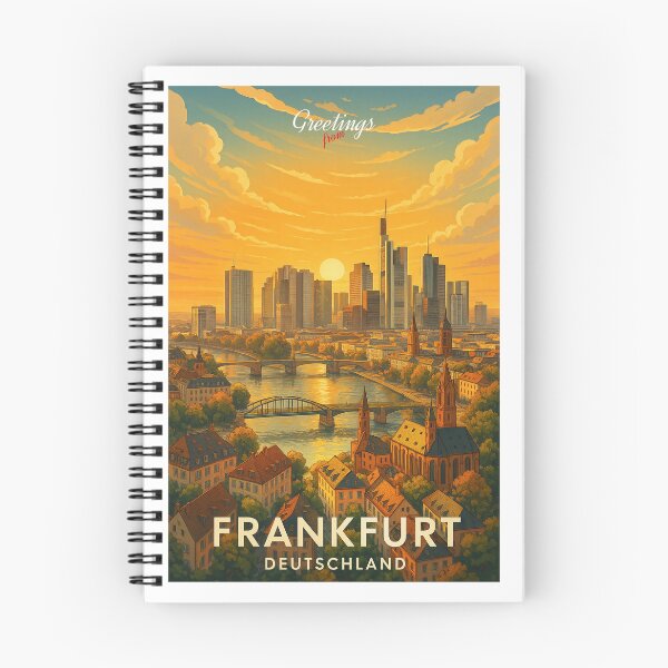 Item preview, Sky View FRANKFURT Germany - Mainhattan at sunset designed and sold by Earth Celebration Designs.