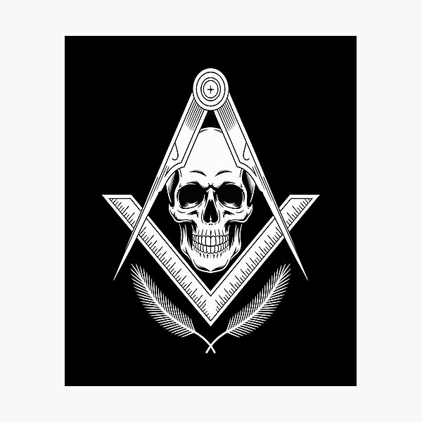 Artikel-Vorschau von Memento Mori Freimaurer Totenkopf und Knochen Masonic, designt und verkauft von OzzyPix.