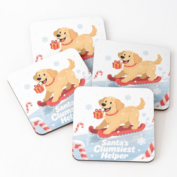 Item preview, Santa’s Clumsiest Helper: Golden Retriever Sliding on Ice with Gift - Comical Holiday T-Shirt Illustration designed and sold by ArtPetrenko90.
