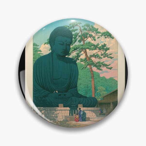 Item preview, Great Buddha at Kamakura by Hasui Kawase | Japanese Buddha Poster | Japandi Spiritual Home Decor designed and sold by artofuniverse.