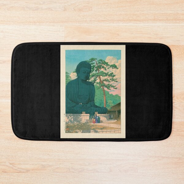 Item preview, Great Buddha at Kamakura by Hasui Kawase | Japanese Buddha Poster | Japandi Spiritual Home Decor designed and sold by artofuniverse.