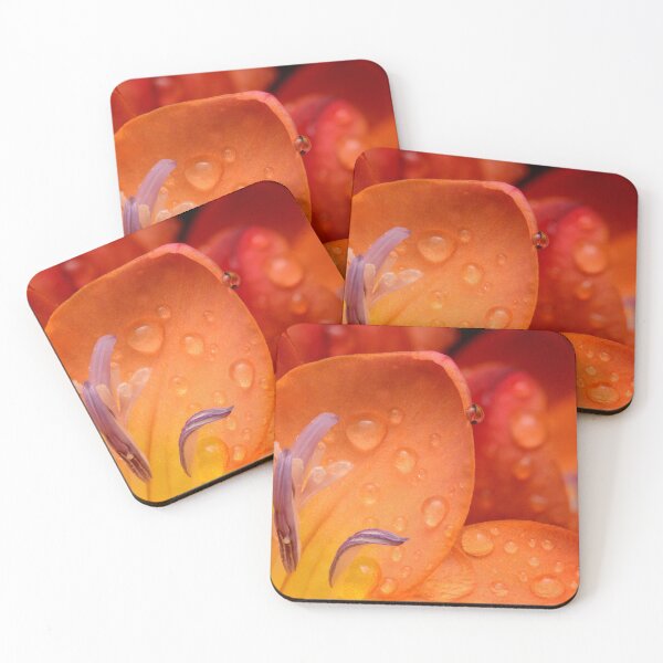 Item preview, Freesia flower Macro Closeup of a Vibrant Orange Flower with Water Droplets designed and sold by Goiko7Margarita.