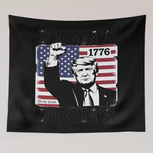 Item preview, Trump Fight Fight Fight 1776 We The People Flag Trump 45 47 designed and sold by splindoershop.