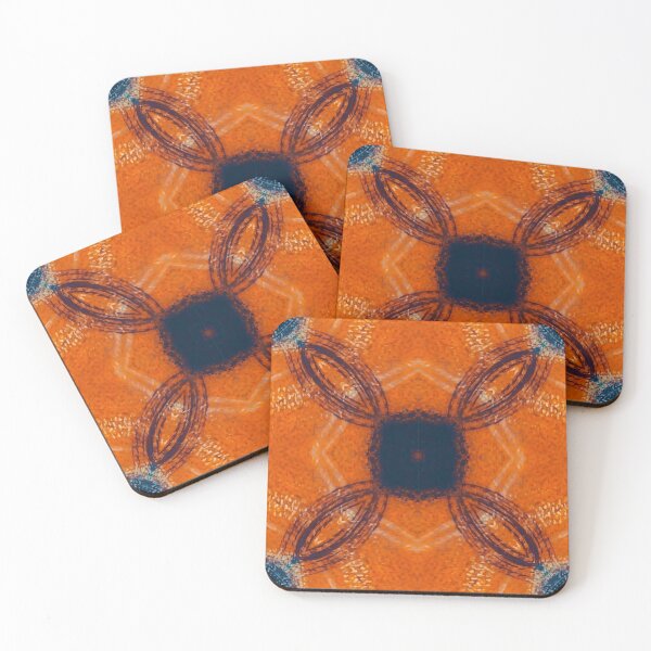 Item preview, Orange and Dark Blue Geometric Abstract Pattern designed and sold by KeksWorkroom.