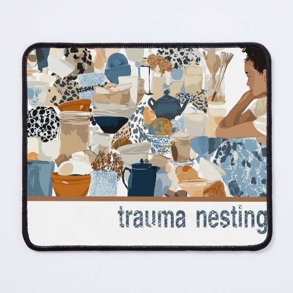 Item preview, Trauma Nesting Girl – Vintage Dark Humor Art designed and sold by SALVIRI-art.