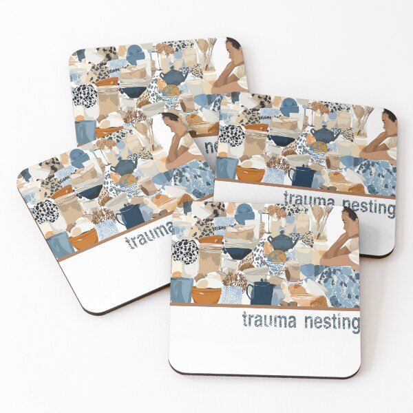 Item preview, Trauma Nesting Girl – Vintage Dark Humor Art designed and sold by SALVIRI-art.