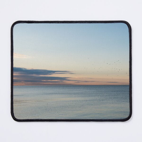 Item preview, Sunset Seascape with Seagull Flock Flyover designed and sold by Georgia Mizuleva.